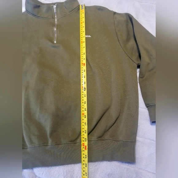 PEACE COLLECTIVE Unisex Size XL Military Green Sweatshirt with 1/4 zipper - Picture 7 of 8